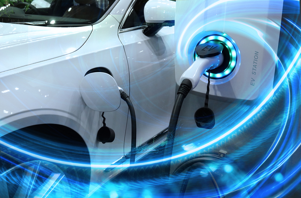 Ev,Car,Or,Electric,Vehicle,At,Charging,Station,With,The