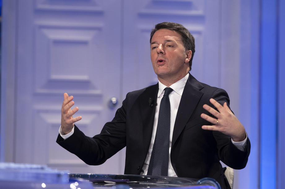 Matteo Renzi attends televised talk show in Rome