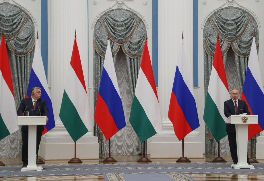 Russian President Vladimir Putin meets with Hungarian Prime Minister Viktor Orban