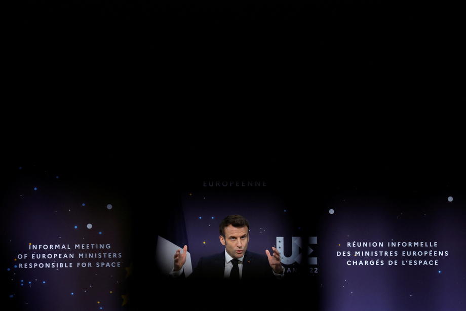 French President Macron attends EU space ministers meeting in Toulouse
