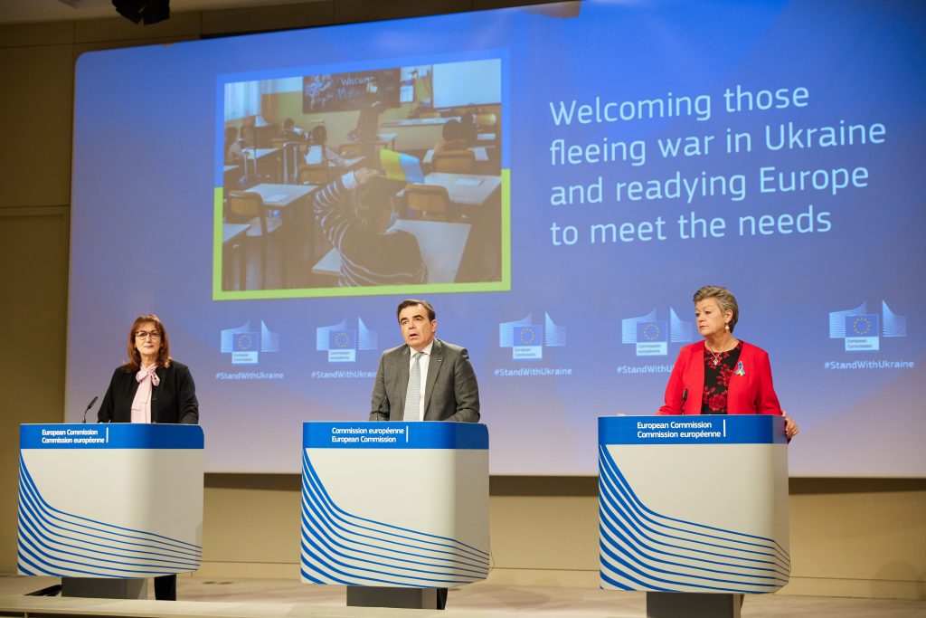 Conférence de presse de Dubravka Šuica et Margaritis Schinas, vice-présidents de la Commission européenne, et Ylva Johansson, commissaire européenne, sur les efforts de l’UE pour aider les États membres à répondre aux besoins des personnes fuyant la guerre en Ukraine