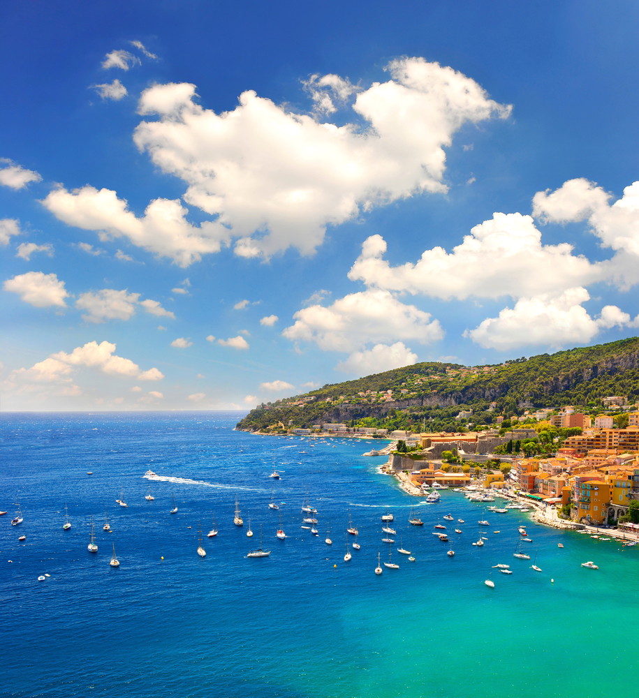 French,Riviera,,Mediterranean,Sea.,View,Of,Luxury,Resort,And,Bay