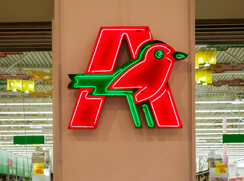 Samara,,Russia,-,March,14,,2015:,Auchan,Trade,Mark.,French