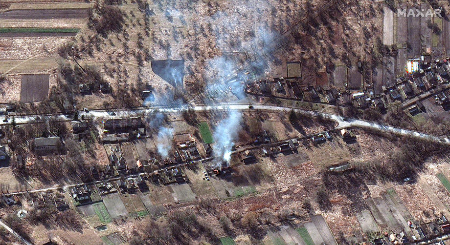 Satellite overviews around Ivankiv, Ukraine