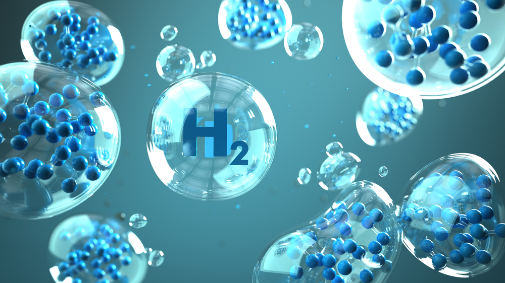 H2,Molecule,In,The,Bubbles,In,The,Liquid.,3d,Illustration.