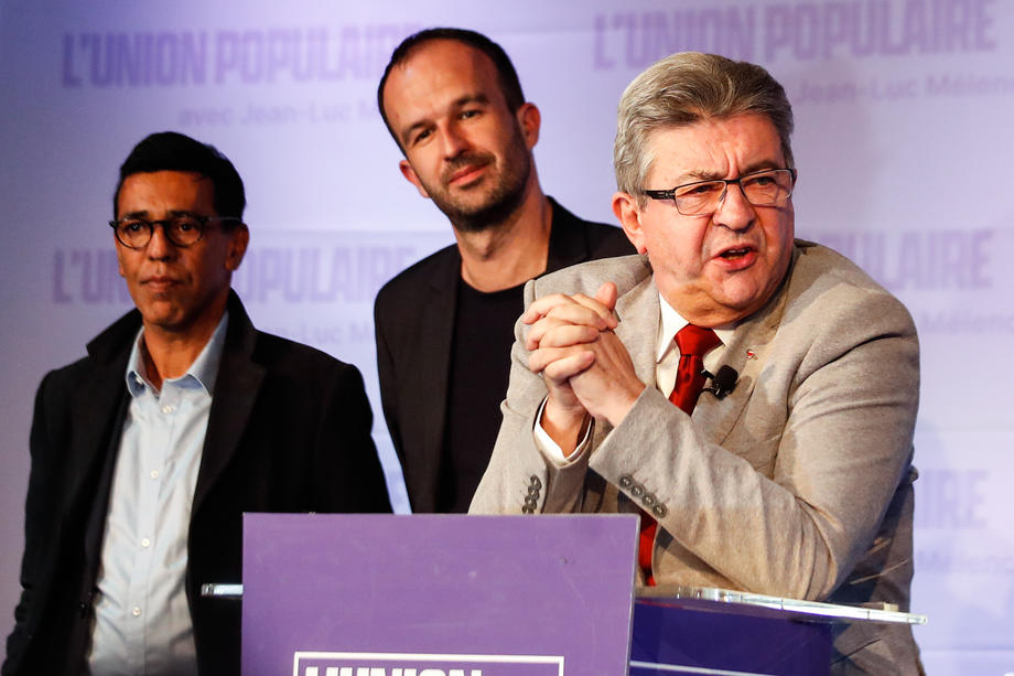 Reactions de Jean-Luc Melenchon lors de la soirée de premier tour le 10 avril 2022
