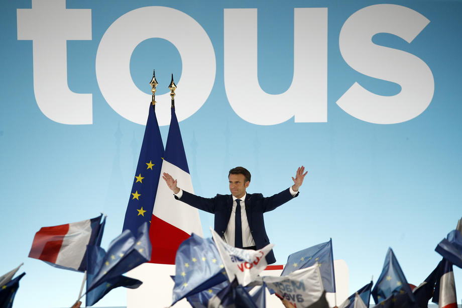 Emmanuel Macron in the first round of the French presidential elections