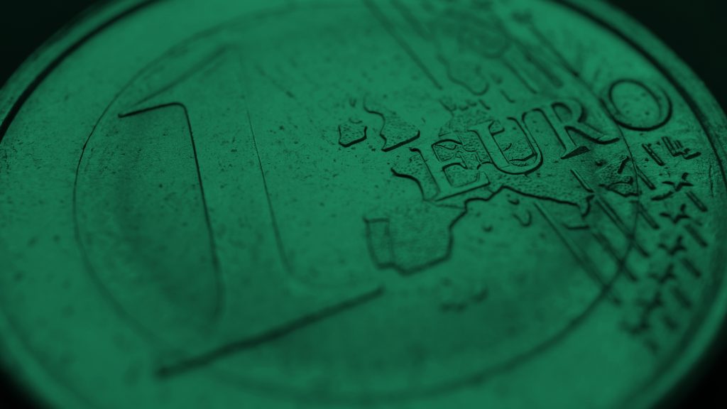 Green euro coin