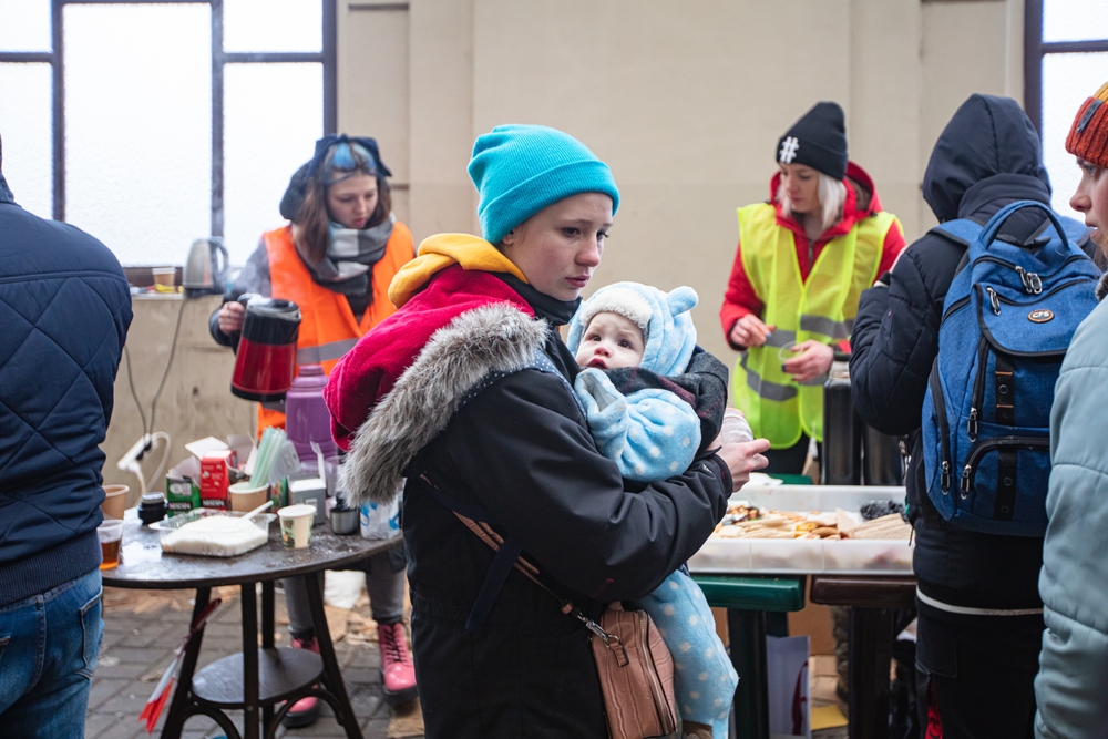 Lviv,,Ukraine,-,March,7,,2022:,Ukrainian,Refugees,On,Lviv