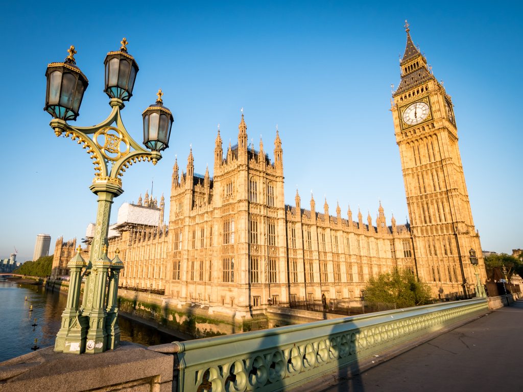 Big,Ben,And,The,Palace,Of,Westminster.,Low,Angle,View