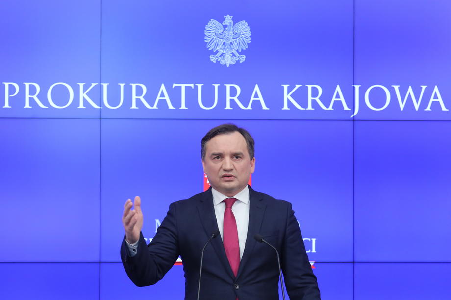 Polish Justice Minister Zbigniew Ziobro press conference in Warsaw