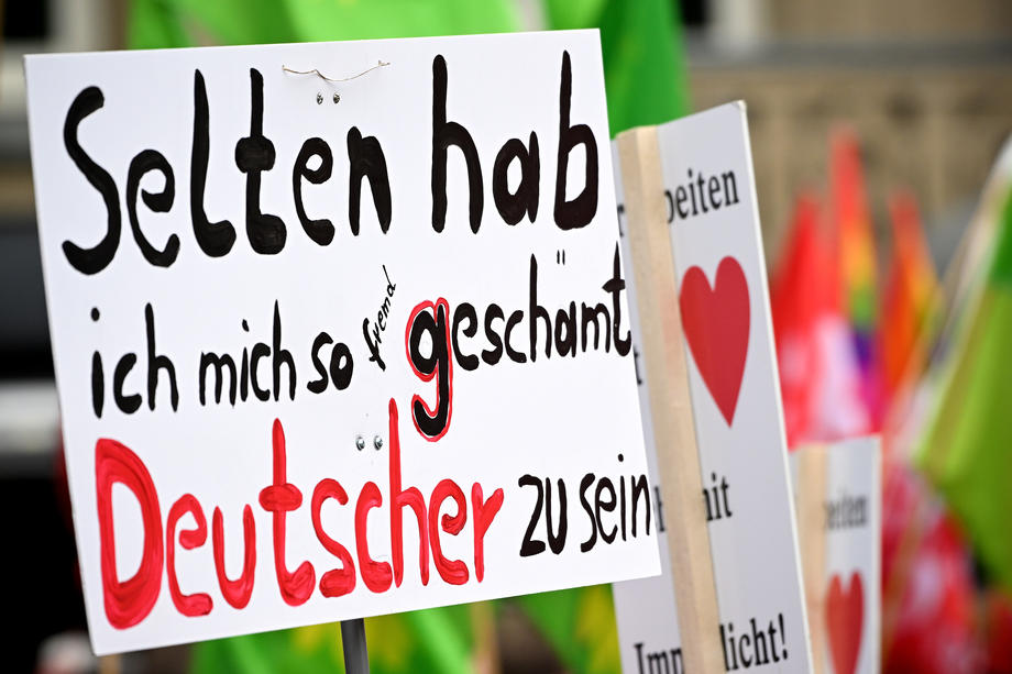 German Chancellor Scholz at Labor Day rally