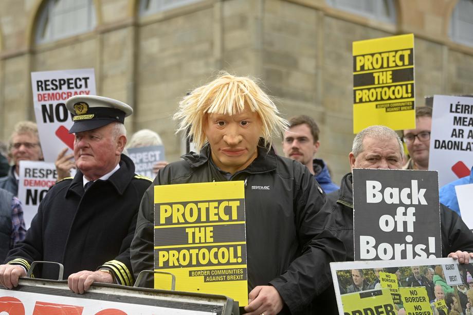 Prime Minister Boris Johnson attends talks in Northern Ireland
