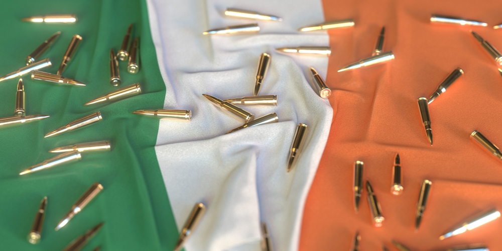 Bullets,On,The,Flag,Of,Ireland.,Firearms,Regulation,Or,Law