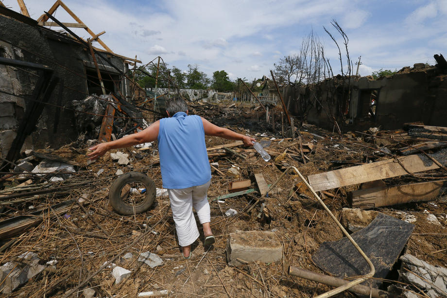Locals react to shelling of their village in Odesa