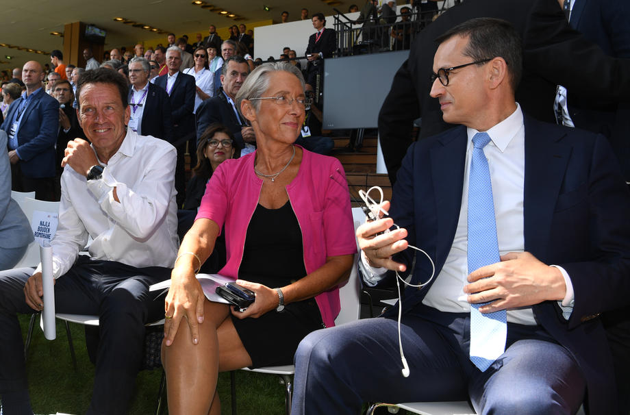 French PM Bornes visits Medef summer conference