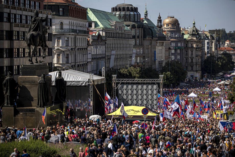 Protest against Czech government in Prague