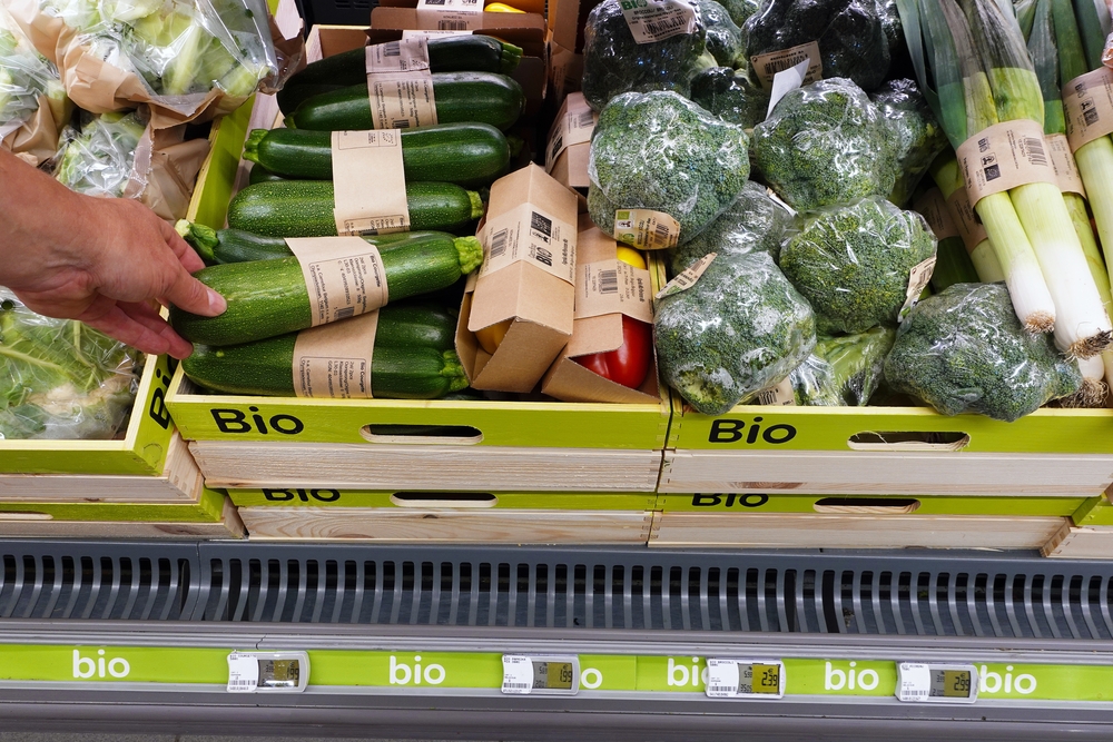 Walonia,,Belgium,-,July,2021:,Wooden,Boxes,Of,Bio,Label
