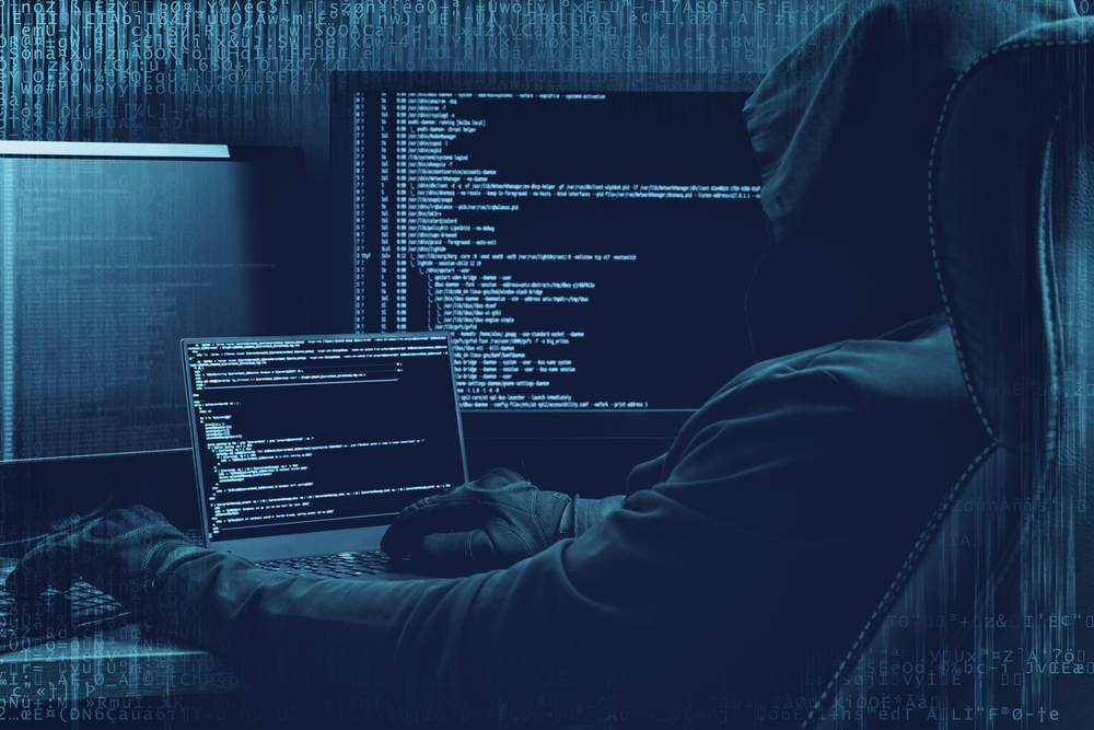 Internet,Crime,Concept.,Hacker,Working,On,A,Code,On,Dark