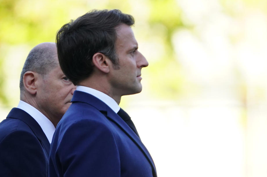 French President Emmanuel Macron visits German Chancellor Olaf Scholz in Berlin