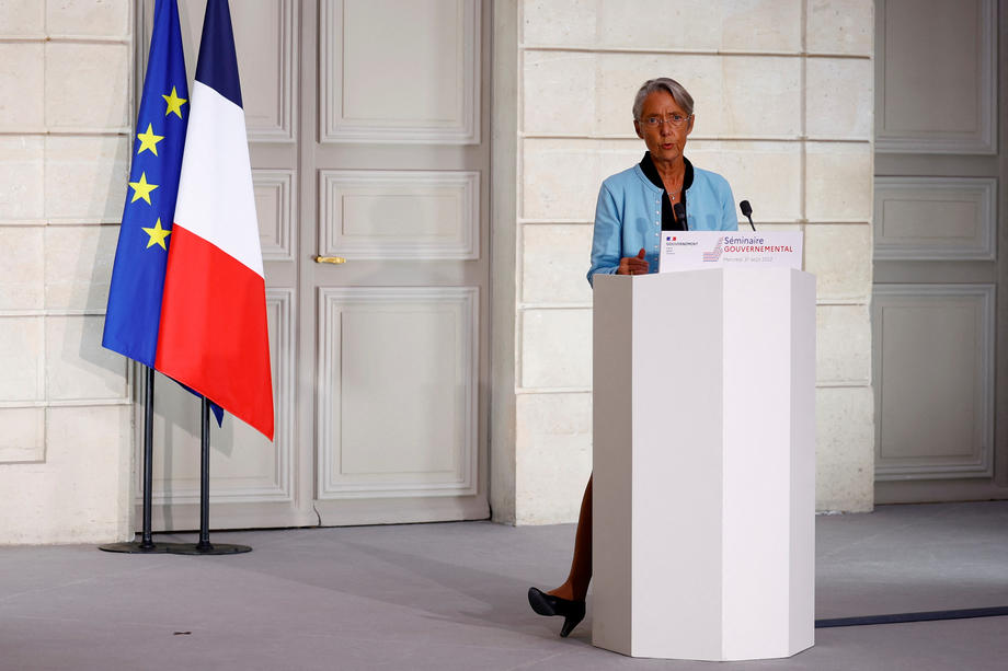 French Prime Minister Borne following cabinet meeting
