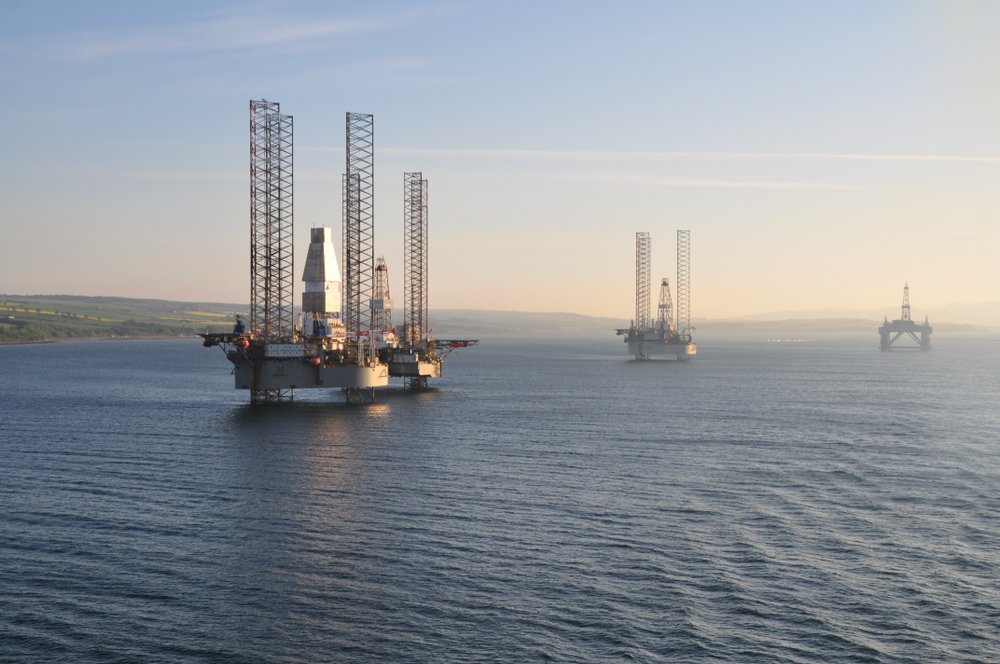 Oil,Rigs,In,The,Open,North,Sea,Off,The,Coast