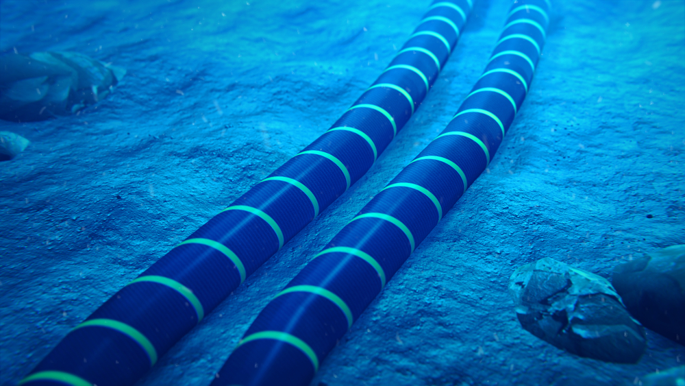 3d,Rendering,Of,Two,Subsea,Cables,On,The,Seabed