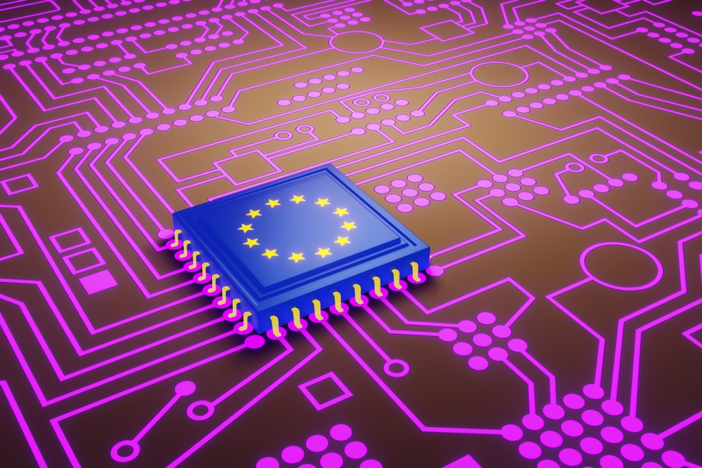 An,Advanced,Cpu,Printed,With,An,European,Union,Flag,On