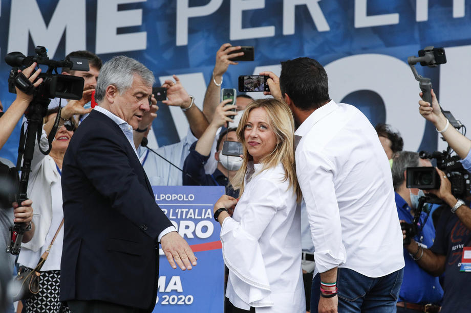 Event organized by Italian center-right wing parties at Piazza del Popolo