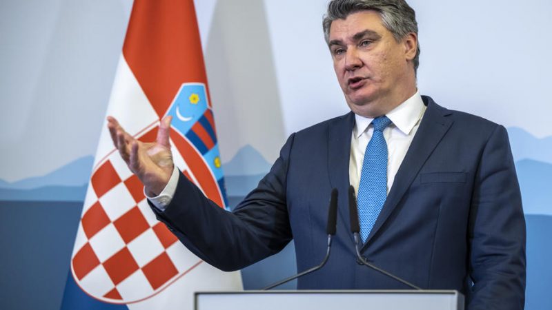 Le président croate s'oppose à l'entraînement des troupes ukrainiennes