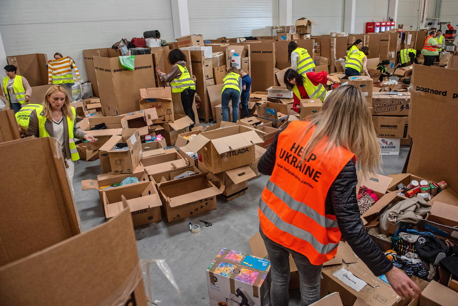 Reception point for Ukrianinian refugees in Chelm