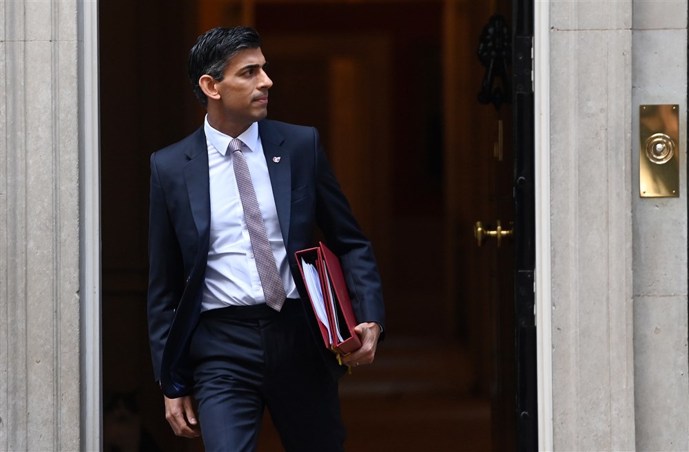 British Prime Minister Rishi Sunak departs for Prime Minister&rsquo;s questions at parliament