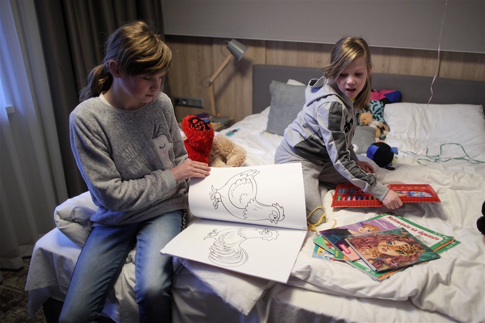 Children from the orphanages in Ukraine at the Witek Hotel in Modlniczka