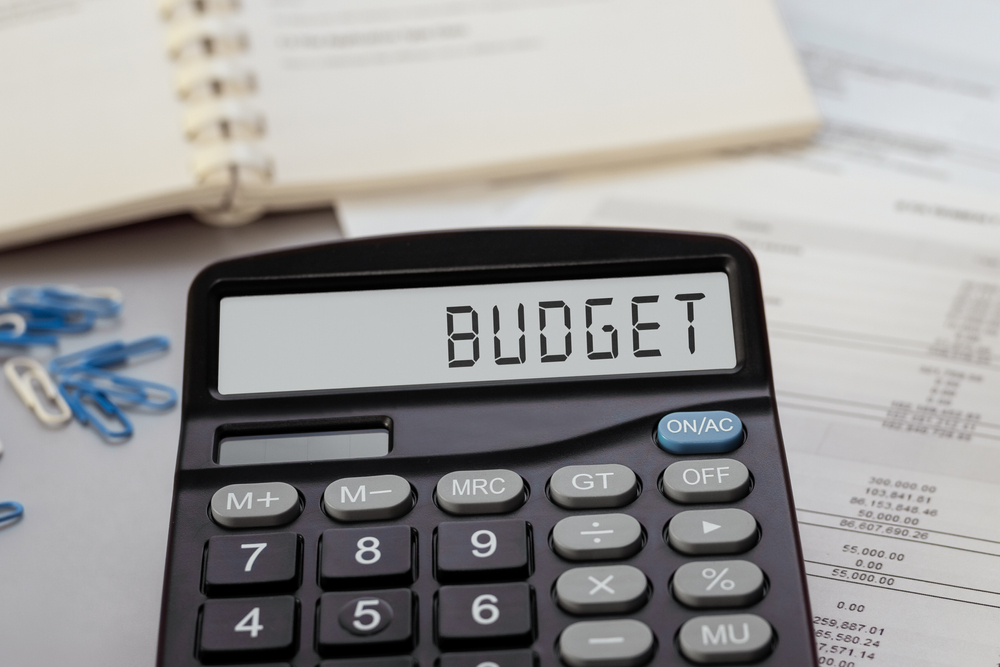 Calculator,With,The,Word,Budget,On,Display.,Business,,Tax,And