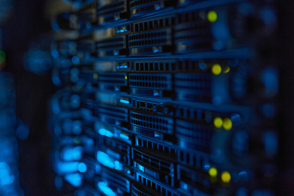 Futuristic,Background,Image,Of,Rack,Server,With,Blinking,Lights,In