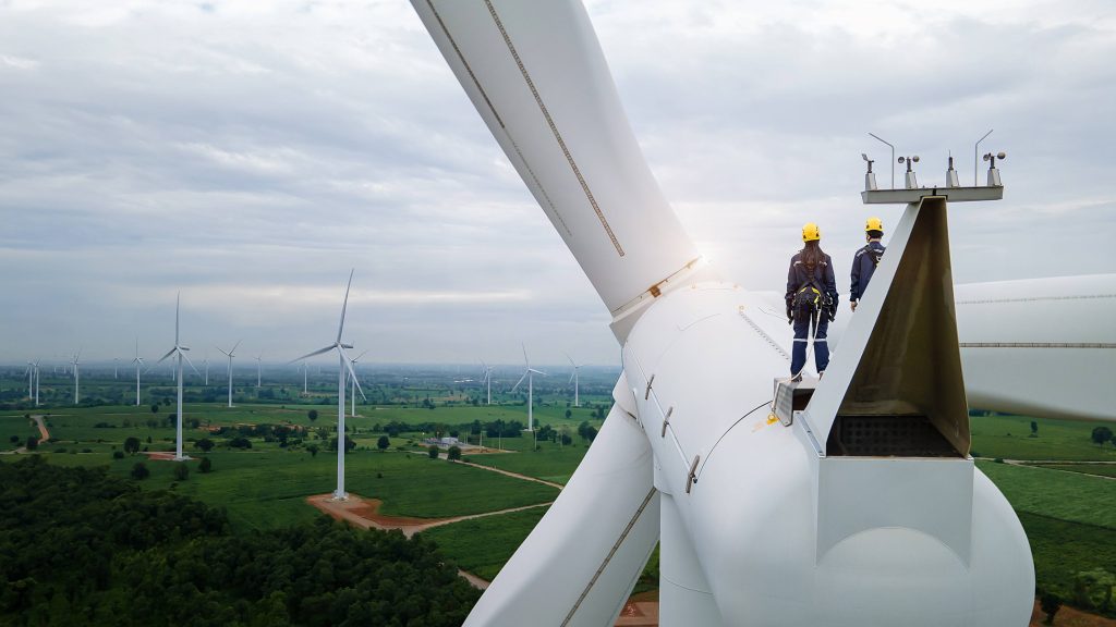 wind turbine workers