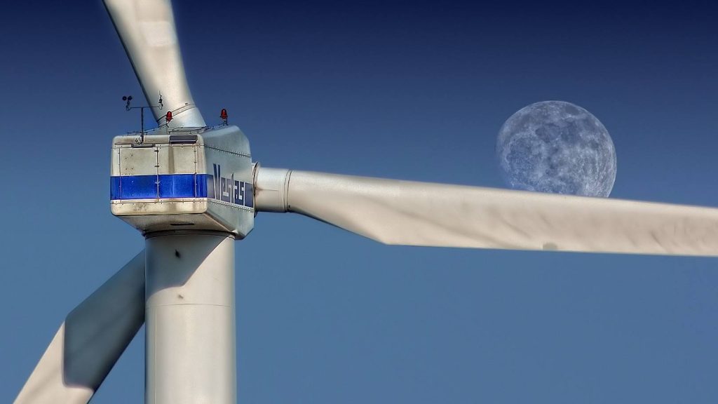 Wind turbine moon
