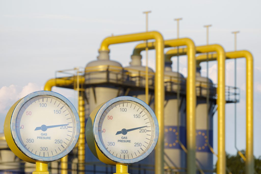 Close-up,Of,An,Industrial,Manometer,Showing,Gas,Distribution,Pressure,In