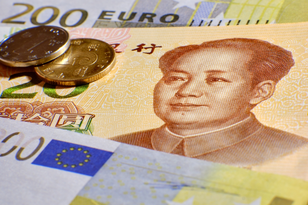 Chinese,Yuan,Money,And,Euro,,Close-up.,Euros,Bills,And,Yuan