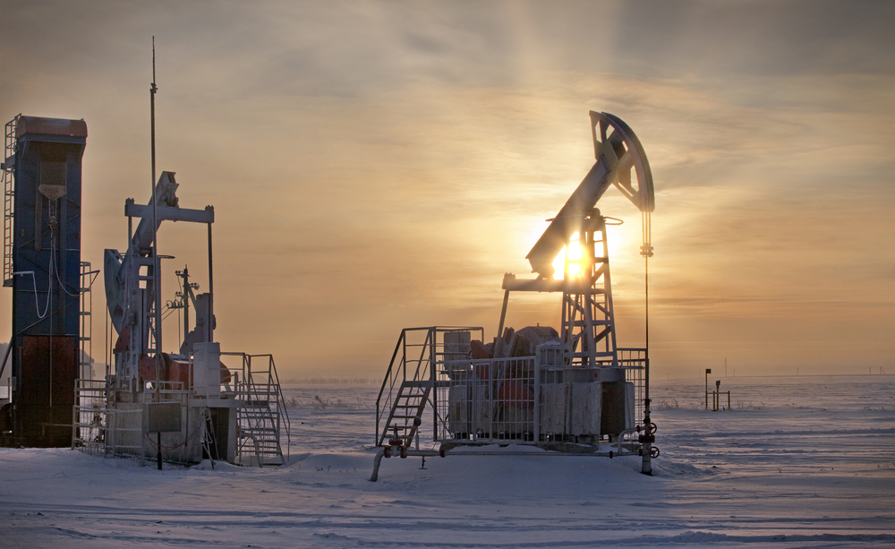 Winter,Landscape,Based,On,The,Extraction,Of,Oil,In,Russia