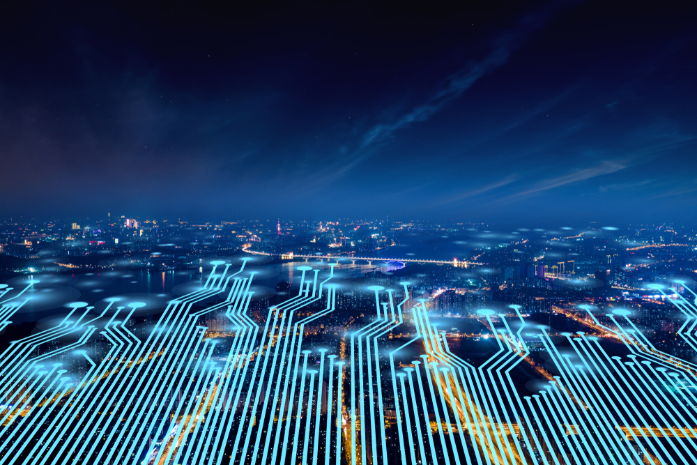 Modern,City,With,Wireless,Network,Connection,Concept