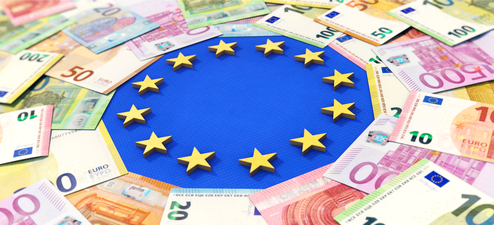 3d,Illustration,,European,Union,And,Money