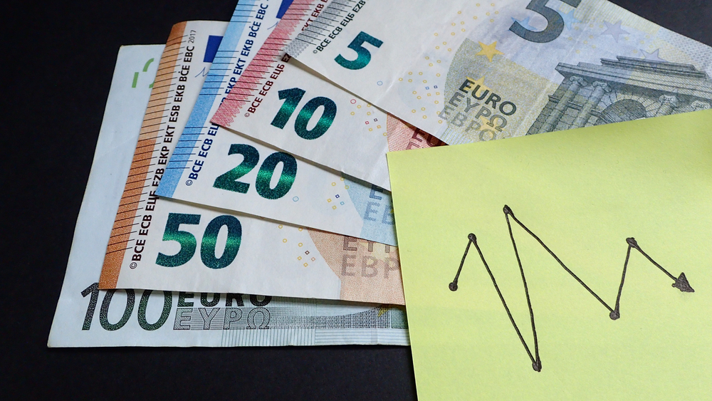 Money/,Currency;,Euro,Banknote,And,Graphs;,Financial,Trade,Analysis,Concept.