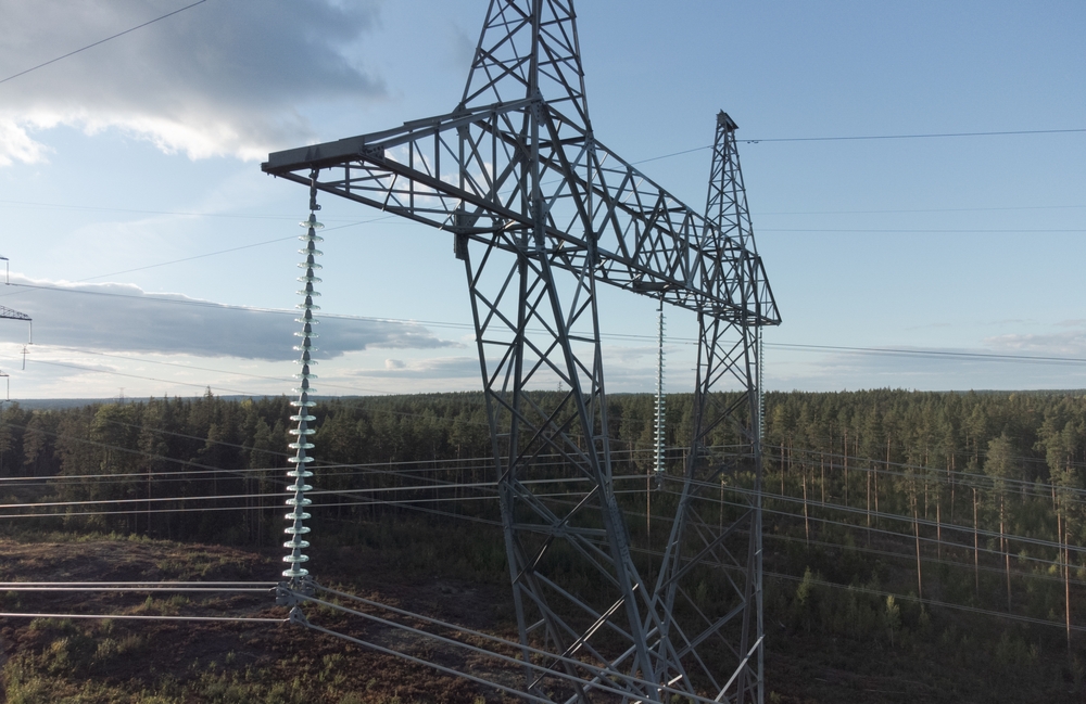 Pillar,Of,A,High-voltage,Power,Line.,Drone,View.,The,Subject