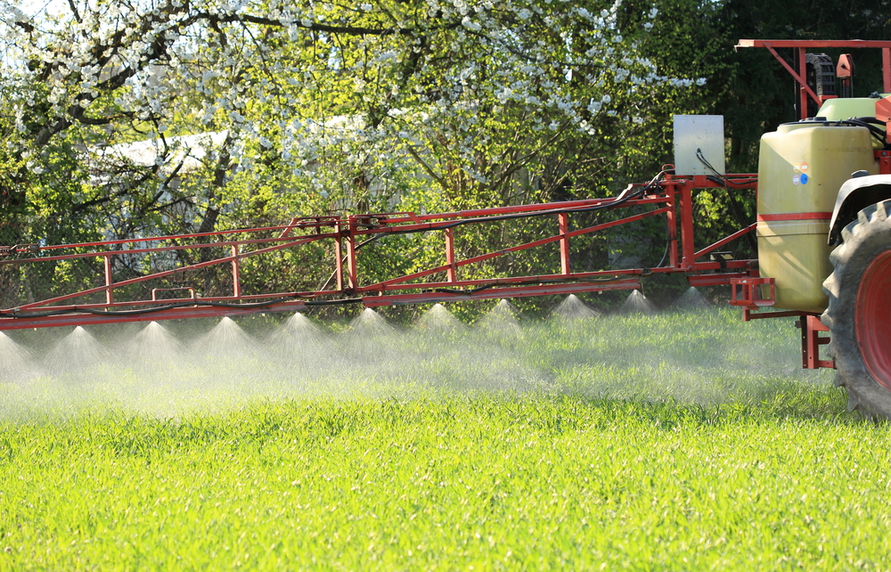 A,Tractor,Spraying,Agricultural,Plant,Protection,Pesticide