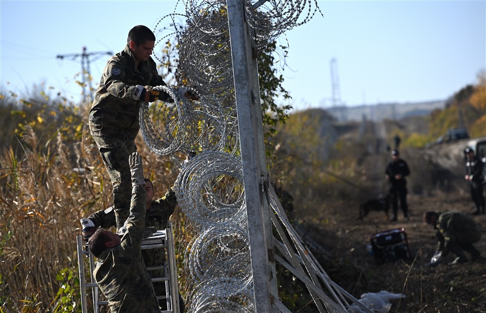 The protective fence of the Bulgarian-Turkish border