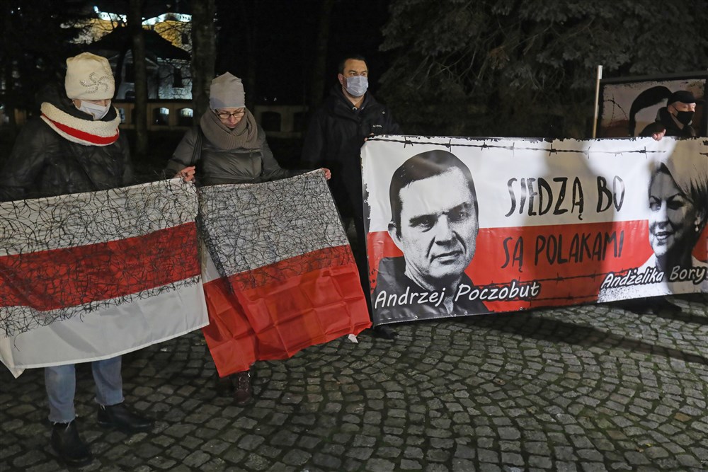 Action of solidarity with arrested representatives of the Polish minority in Belarus
