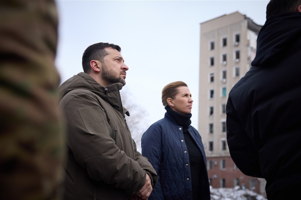 Ukrainian President Zelensky and Danish Prime Minister Frederiksen visit southern Ukraine&rsquo;s Mykolaiv region