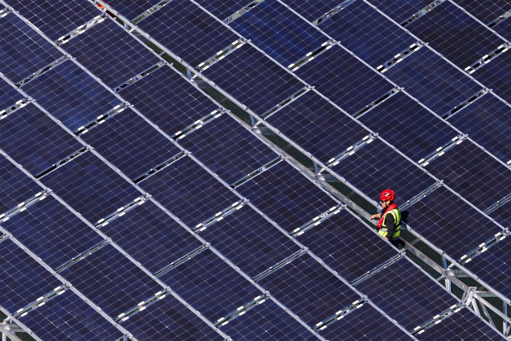 Solar panels on Lac des Toules, Switzerland