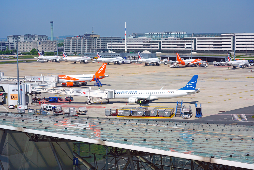 Tremblay-en-france,,France,-4,May,2018-,View,Of,Airplanes,In,Front
